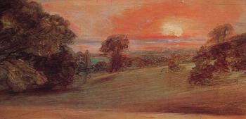 John Constable : Evening Landscape at East Bergholt